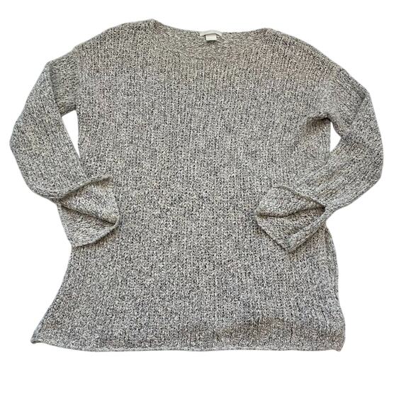 H&M Neutral/Tan Marled Cotton Blend Oversized Chunky Knit Sweater/Tunic, S - Picture 4 of 13